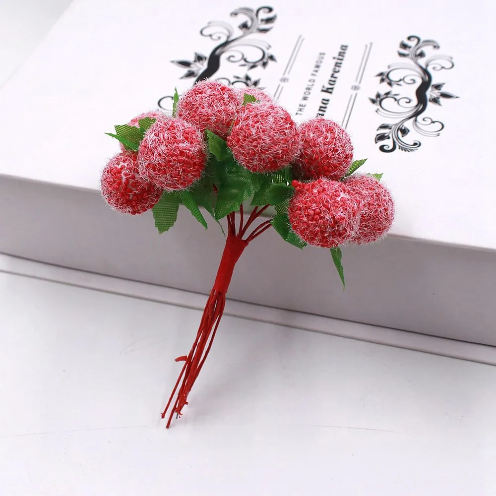 Najpredávanejšie 10pcs/veľa Malých Kytice z Umelých Kvetov Stamens Cherry Berry Vianočné Festival Party Dekor Doprava Zadarmo 2