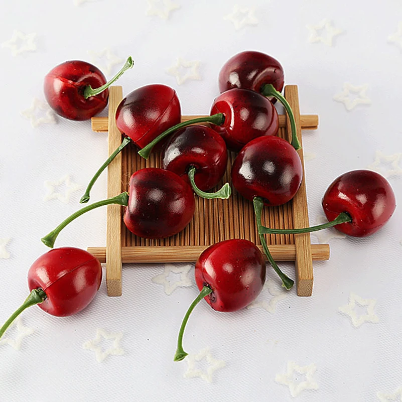 Nové 20pcs Falošné Cherry Umelé Ovocie Modelu Dom Kuchyňa Strany Dekoratívne Učiť Prop Reštaurácia Dekorácie Ovocie Shop Displej 4