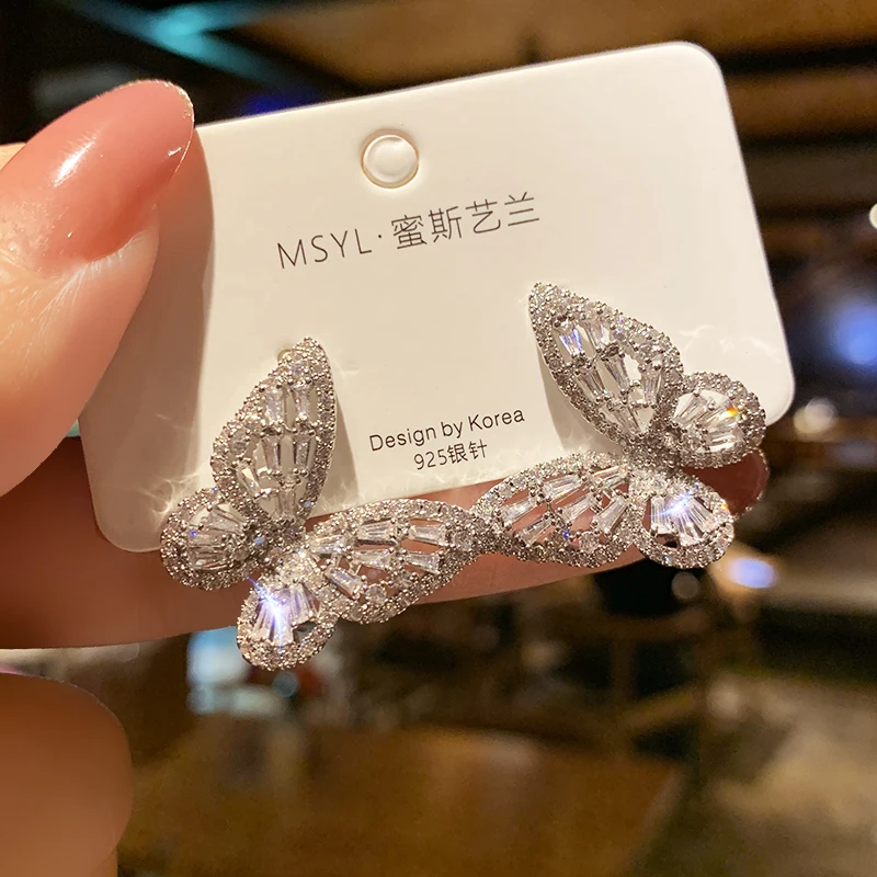 Nové Luxusné Módne Kolo Visieť Drop kórejský Náušnice Pre Ženy Veľký Motýľ, Zlaté Náušnice pre ženy 2020 Šperky 3