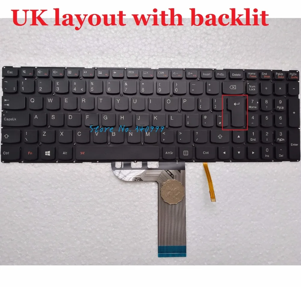 Nový Notebook, klávesnica od spoločnosti Lenovo YOGA 500-15IBD 500-15IHW podsvietený Clavier UK klávesnice 0