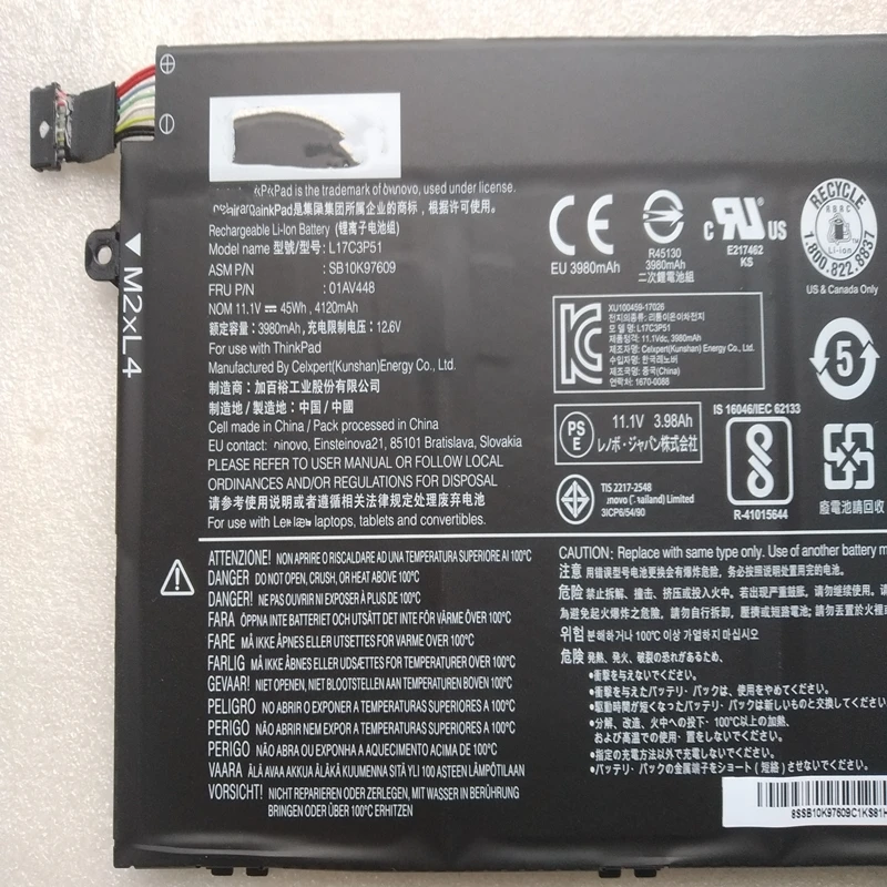 Pre Lenovo ThinkPad E480 E485 E580 E490 E590 E585 R480 R580 01AV448 L17M3P52 L17L3P51 L17C3P51 L17M3P52 Pravý Notebook batérie 4