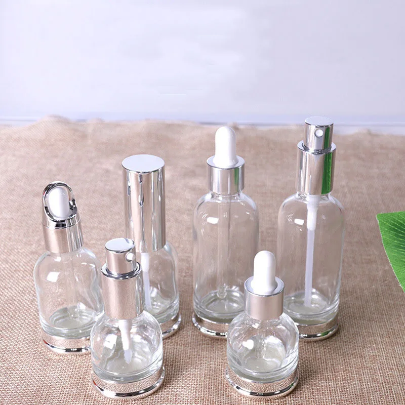 Prázdne Esenciálny Olej Fľaše Naplniteľné Parfum Spray Fľaša Mlieko Starostlivosti O Pleť Nádoby, Malé, Vysoko Kvalitné Sklo Čerpadla Fľašu 0
