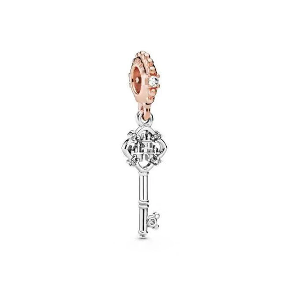 Romantický 925 Sterling Silver Key, Aby Vaše Srdce Visieť Charms Fit Pôvodné Pandora Náramok 1