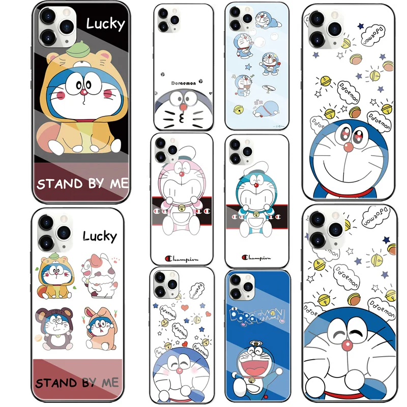 Roztomilý Doraemon Sklo Zadný Kryt Puzdro Pre Huawei P10 P40 Lite P30 Pro P20 Lite P10 Lite P Smart Z P Smart S Prípade Mobilného Telefónu 0