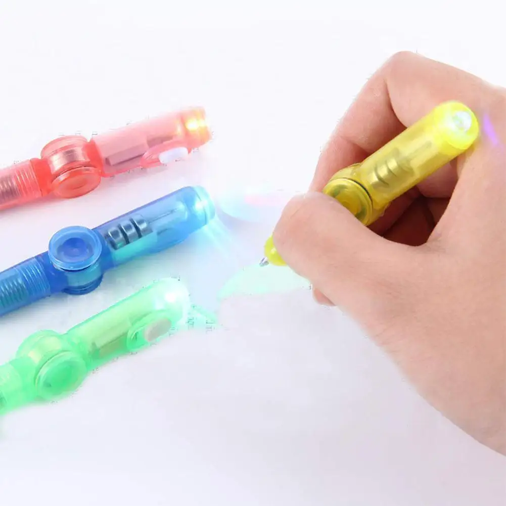 Spinning Pero Guľôčkové Rukoväť Perá LED Farebný Svetelný Koľajových Pero Učenia Dieťa Hračku Vzdelávania Rotujúce Herné Guľôčkové Pero 3