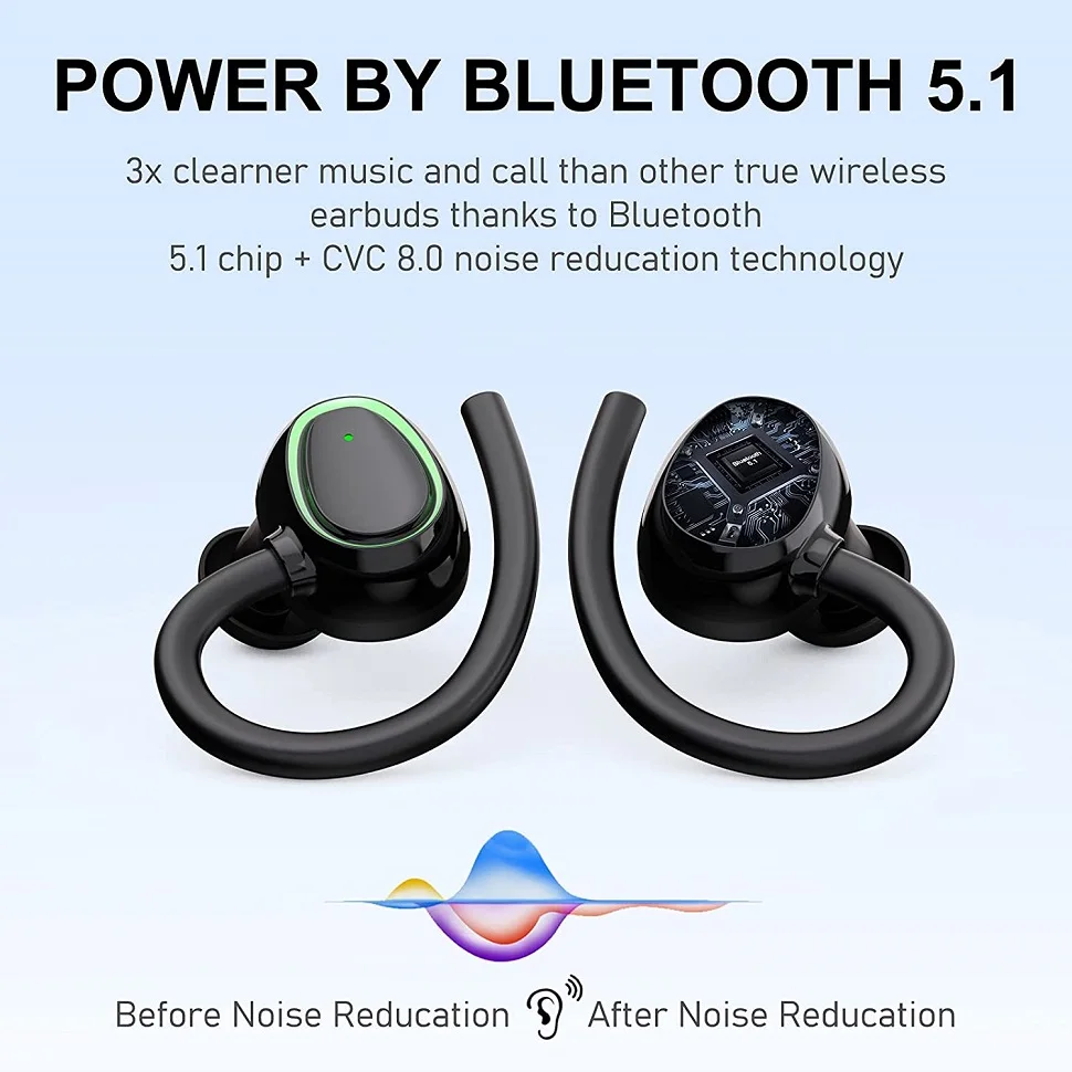 TWS 5.1 Bluetooth Slúchadlá, LED Displej Bezdrôtové Slúchadlá potlačenie Šumu Slúchadlá Nepremokavé Športové Slúchadlá S Mikrofónom 4