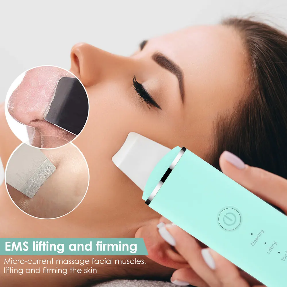 Ultrazvukové Nabíjateľná Kože Tváre Práčky Pokožky Odpratávanie Stroj EMS Micro-aktuálne Ion Import Pokožku Tváre Zdvíhacie Čistenie Pórov 1