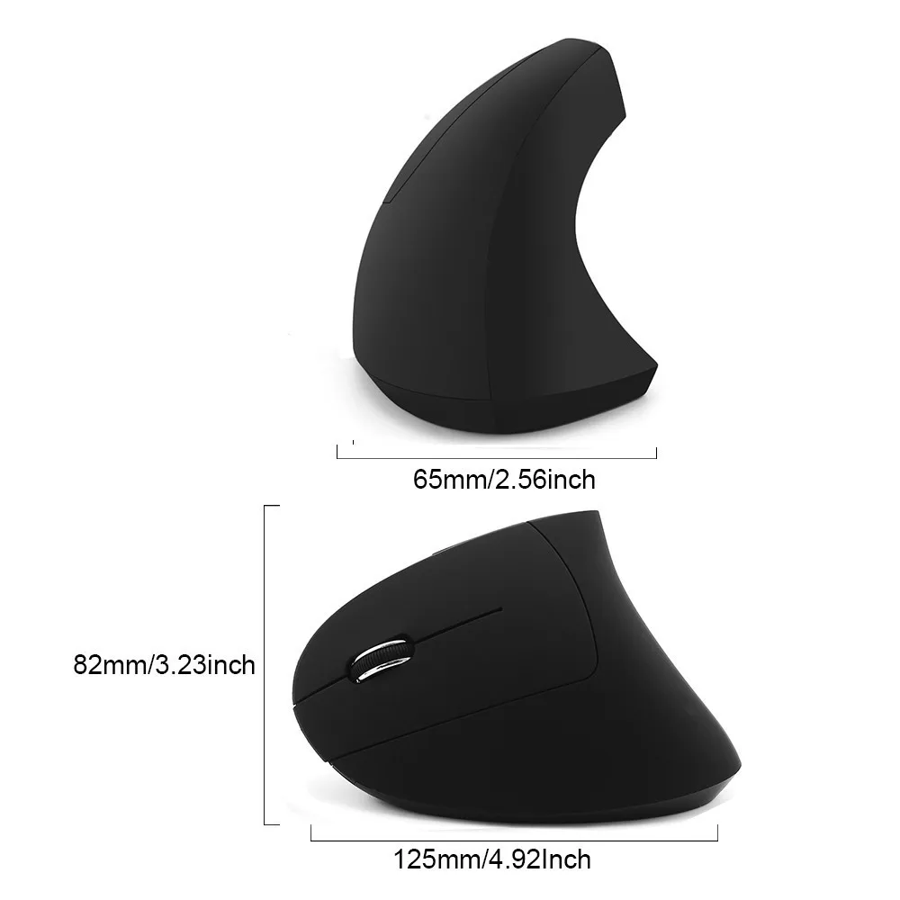 Vertikálne Ergonomická Bezdrôtová Myš Vľavo Rúk Nabíjateľná Optická USB Počítačová Mause 2,4 Ghz 6 Tlačidlo LED, 3D PC Myši Pre Notebook 2