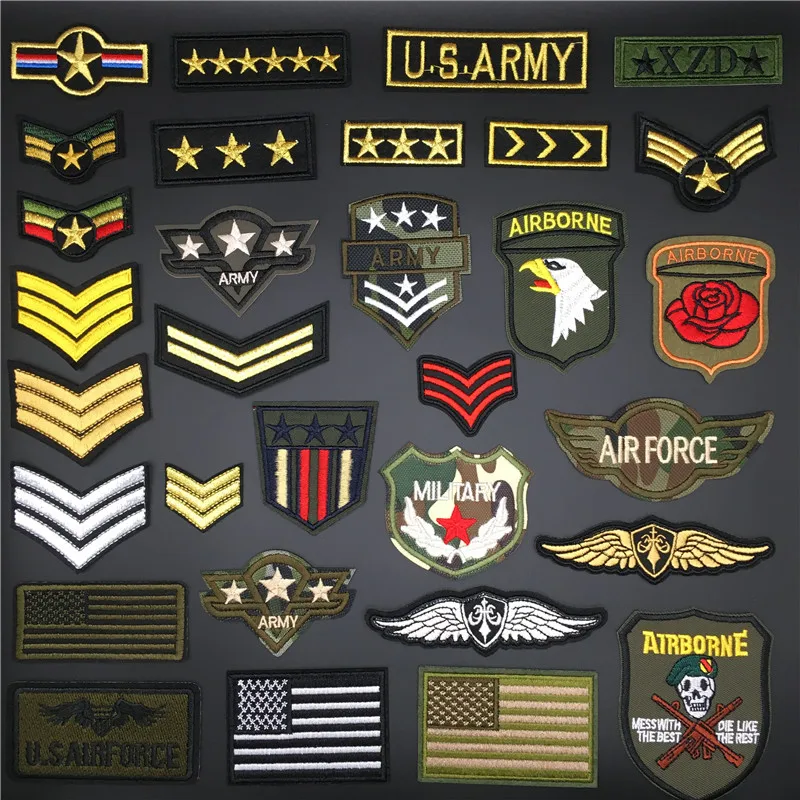Vojenské Odznaky Oblečenie Škvrny Žehlička na Taktické Armády Appliques Výšivky Škvrny na Oblečení Nálepky Batoh Pruhy 2