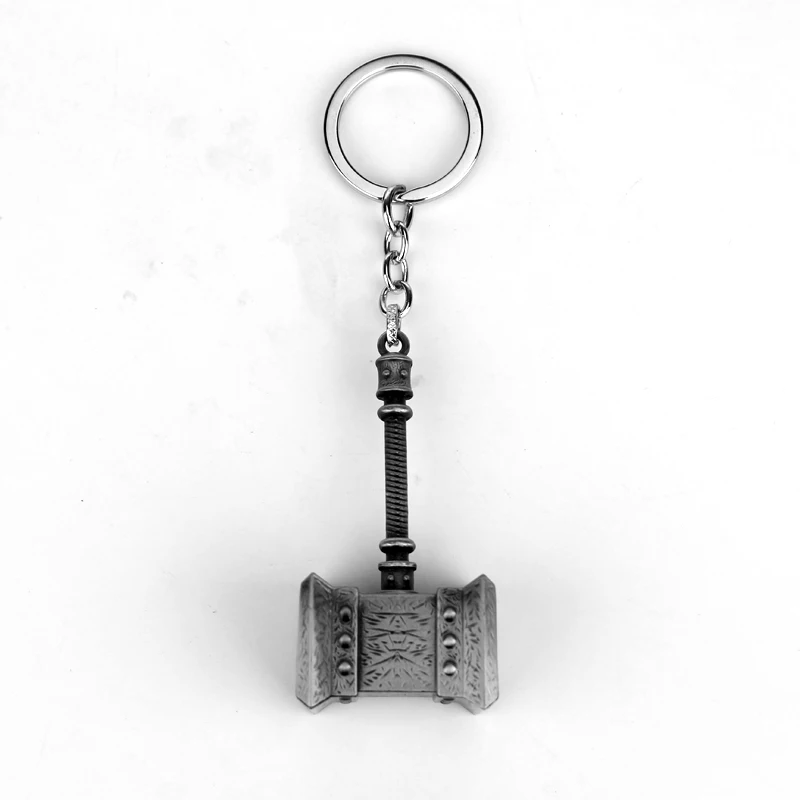 World of Warcraft prívesok na Thrall Zbraň Kladivo Tlačidlo Krúžky Pre Dar Chaveiro Auto Keychain Šperky WOW Kľúča Držiteľa Suvenír 1