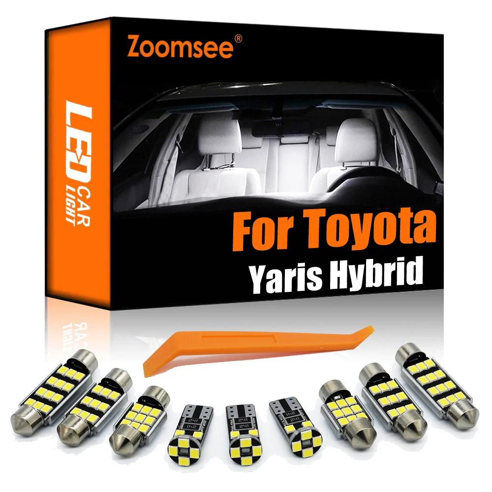 Zoomsee 10Pcs Interiérové LED Pre Toyota Yaris Hybrid 2011-2018 Canbus Vozidla, Žiarovka, Vnútorné Dome Mapa Čítanie Kufor Ľahké Auto Kit 2