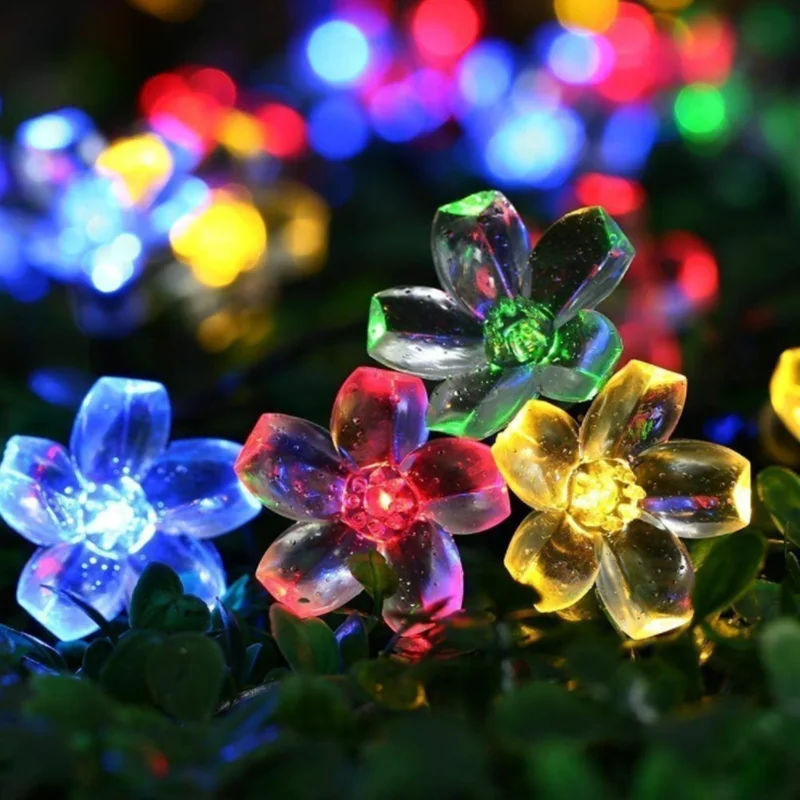 Čerešňový Kvet Kvet Garland Batérie Powered LED Reťazec Rozprávkových Svetiel Crystal Kvety Pre Vnútorné Svadobné, Vianočné Dekoroch Fialová 2